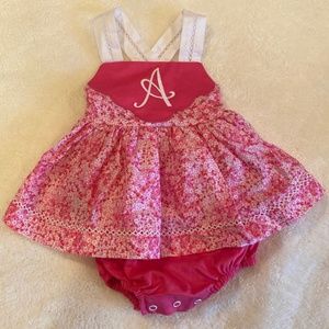 Ricrack and Ruffles 6/9 month Bubble A mono